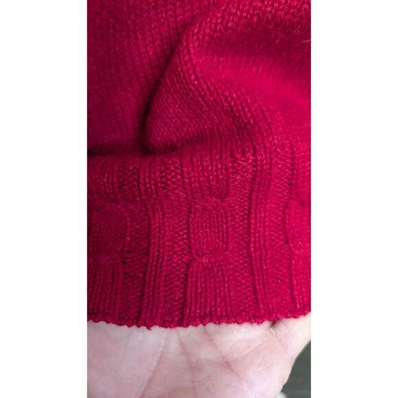 Vintage Tiara International red beaded holiday Christmas sweater cardigan size M - Picture 4 of 10